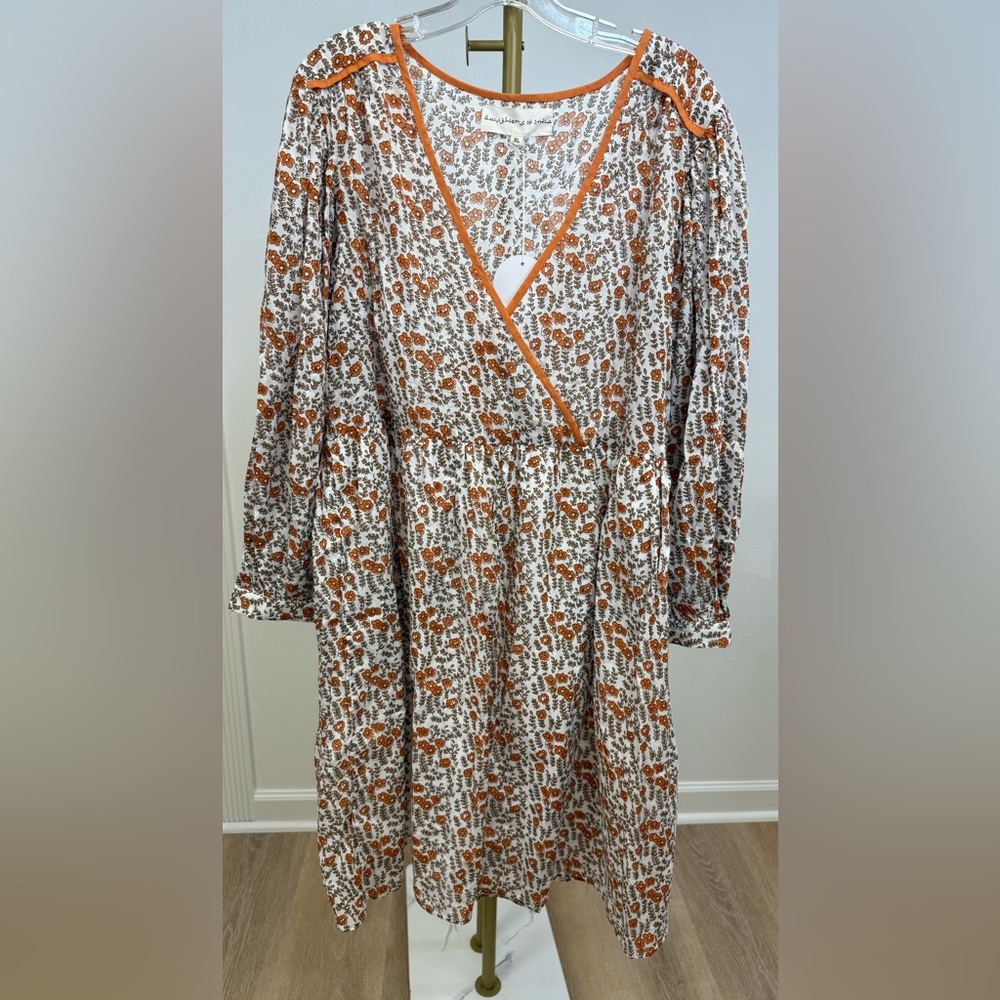 NWT Daughters of India Binita Mini Dress in Apricot Size XL